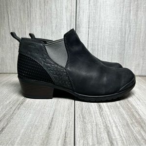 Keen Morrison Black Leather Chelsea Boot Ankle Bootie Pull On Womens Size 10